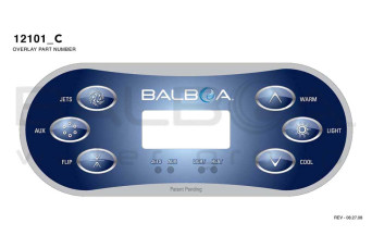  Balboa | Top Side Panel TP600CE Jets, Aux, Flip, Warm, Light, Cool 151058-30